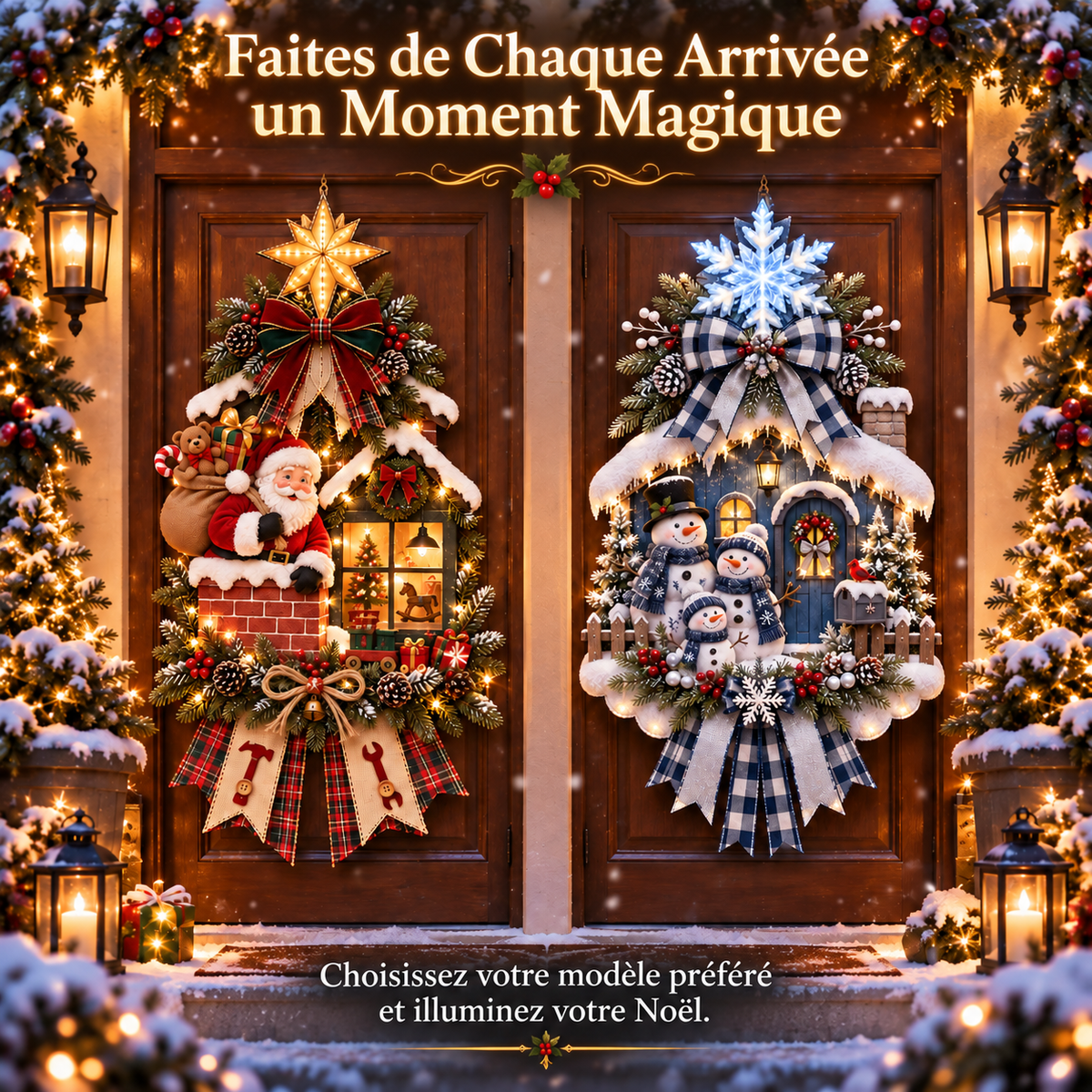 Suspension de Porte Livre de Noël Lumineux