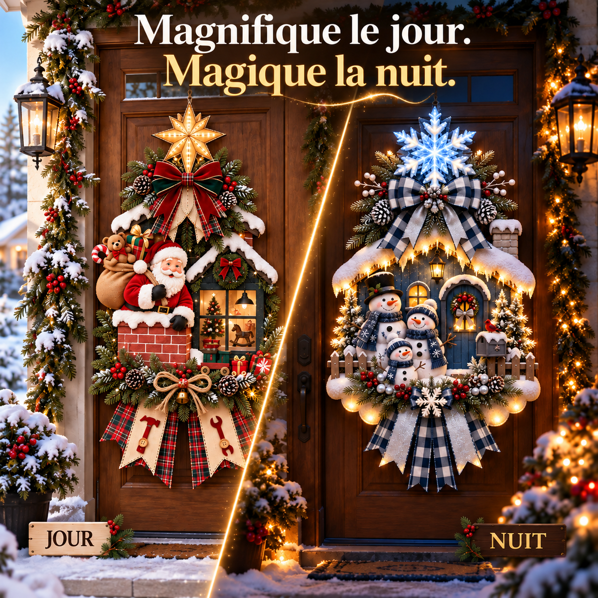 Suspension de Porte Livre de Noël Lumineux