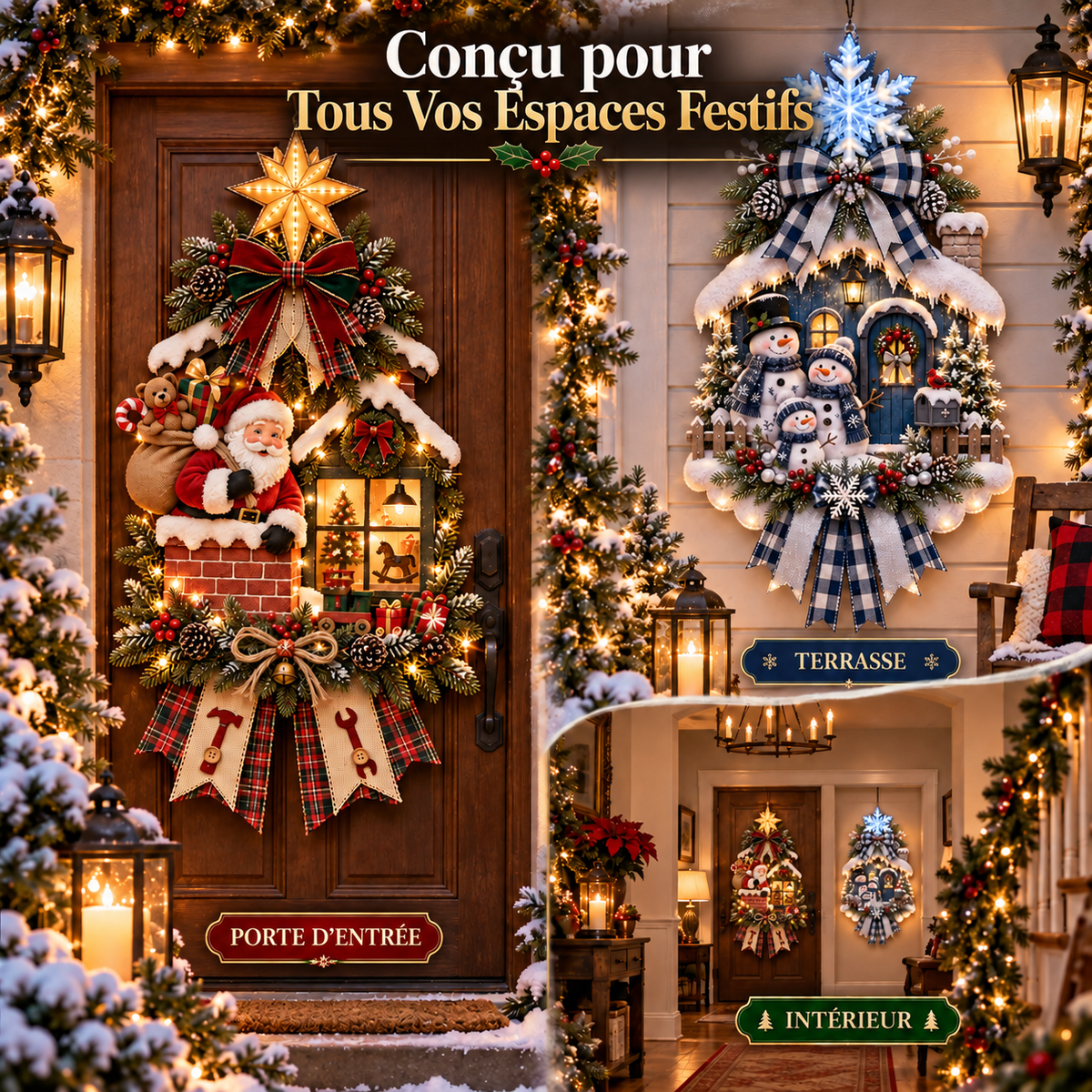 Suspension de Porte Livre de Noël Lumineux