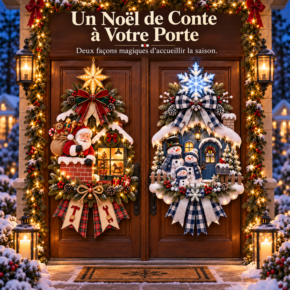 Suspension de Porte Livre de Noël Lumineux