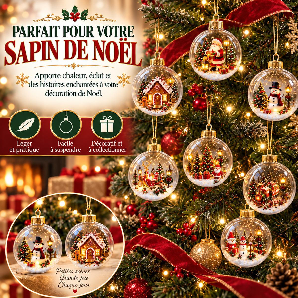 Calendrier de l'Avent de Noël 2026 pour enfants – Joie festive en bordeaux et or