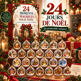 Calendrier de l'Avent de Noël 2026 pour enfants – Joie festive en bordeaux et or