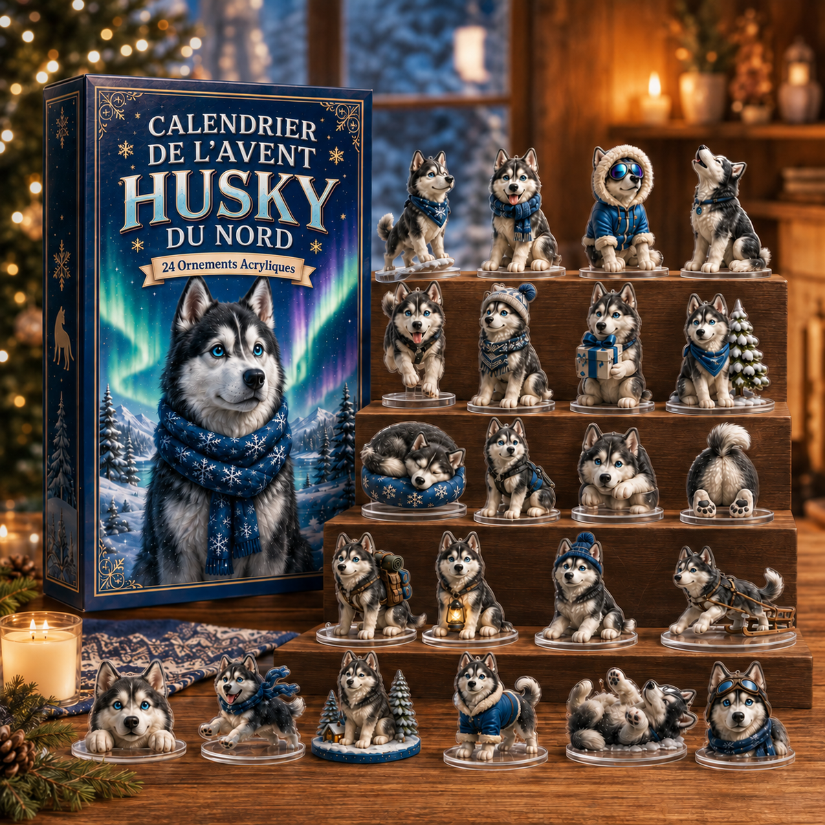 Calendrier de l'Avent Husky 2026 – Compte à Rebours Festif avec 24 Compartiments