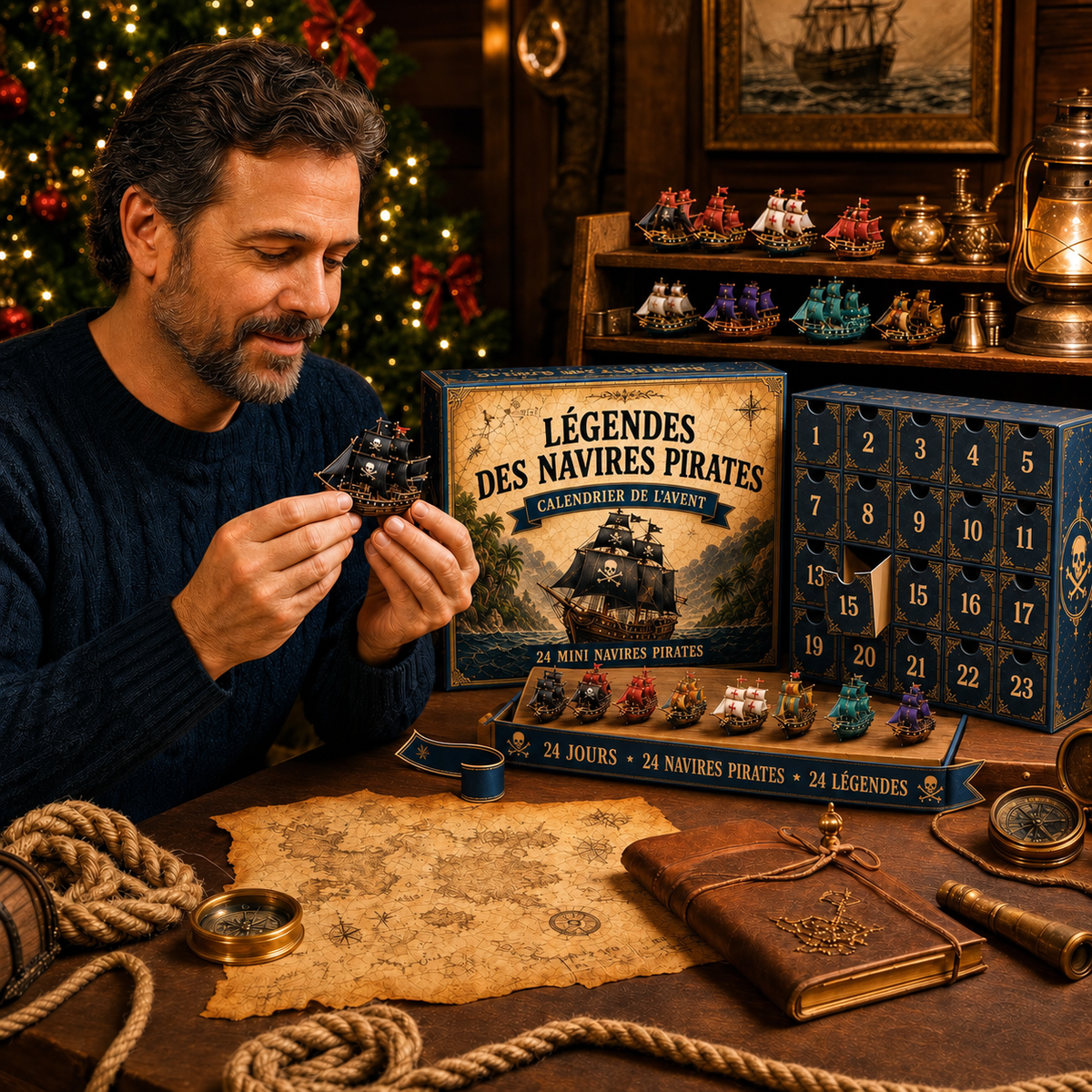 Calendrier de l’Avent Bateaux Pirates 2026 – 24 Navires Miniatures à Collectionner