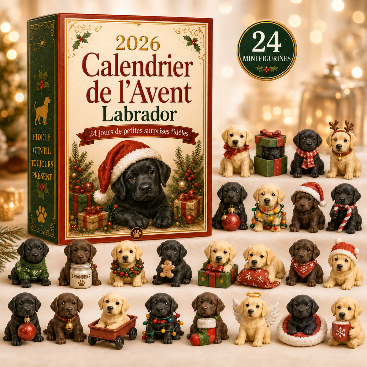 Calendrier de l'Avent Labrador 2026 – 24 Surprises Festives