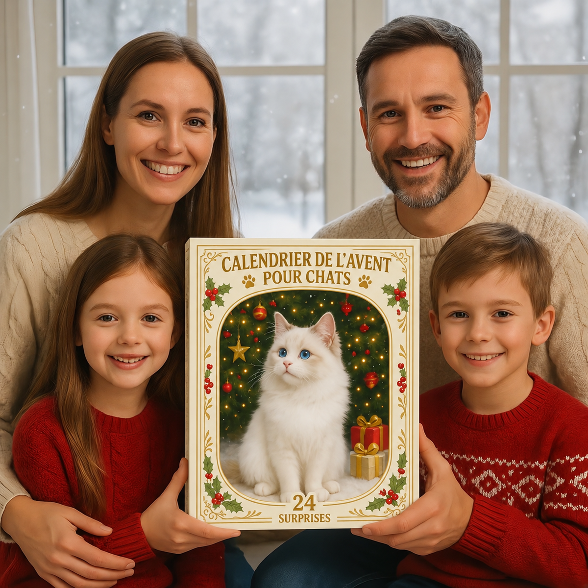 Calendrier de l'Avent 2026 pour Amoureux des Chats – 24 Figurines Félines
