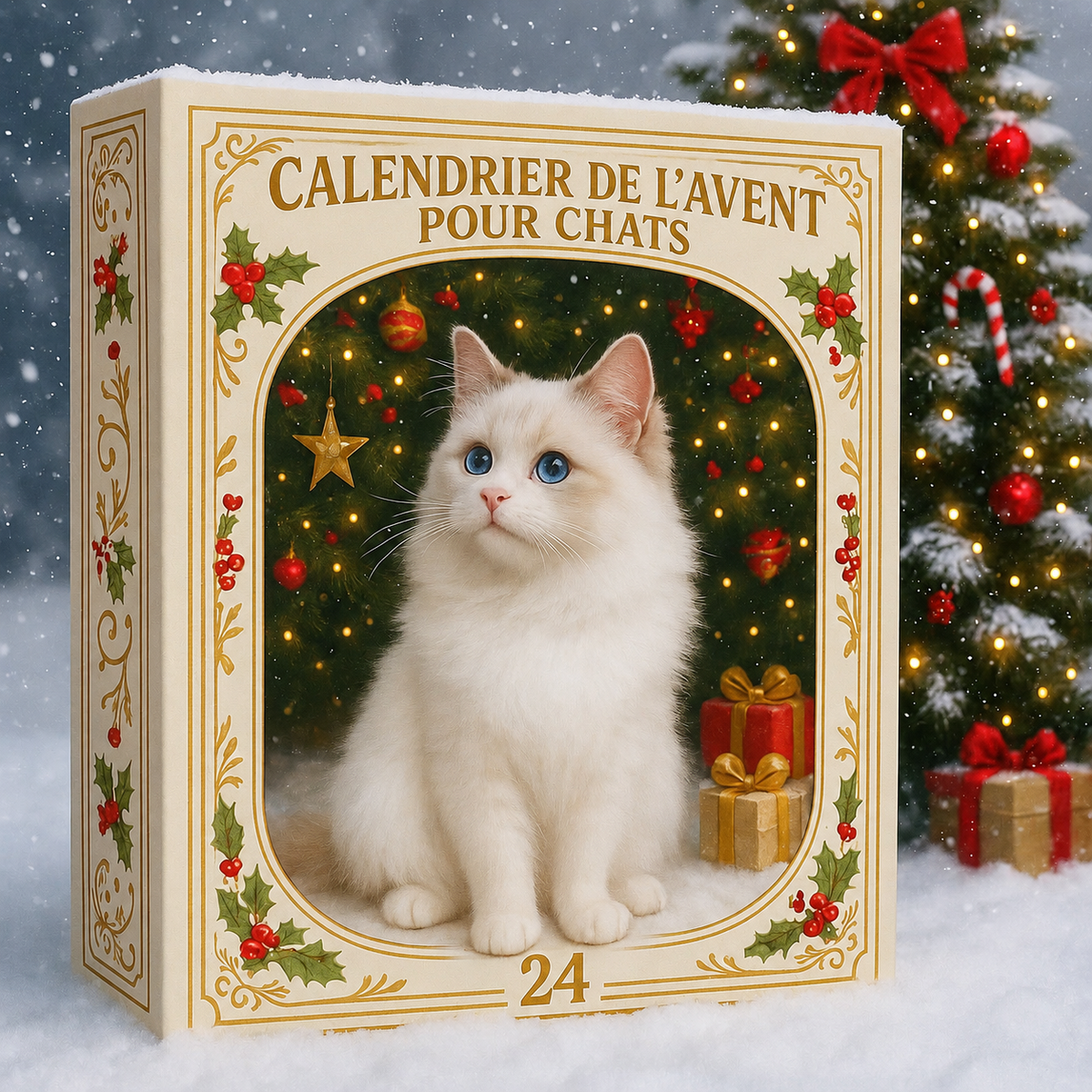 Calendrier de l'Avent 2026 pour Amoureux des Chats – 24 Figurines Félines
