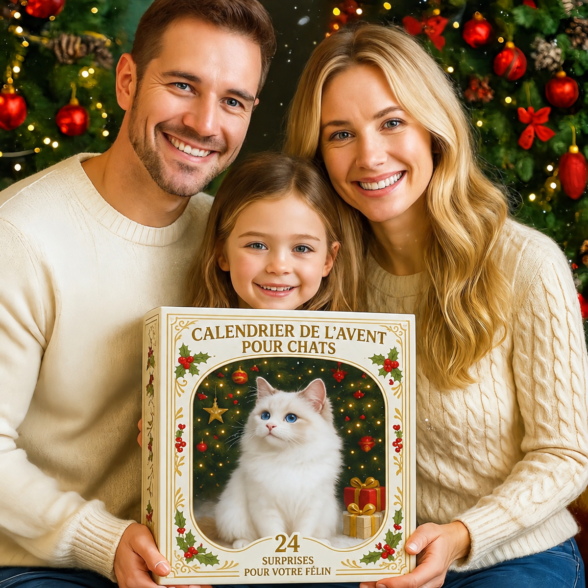 Calendrier de l'Avent 2026 pour Amoureux des Chats – 24 Figurines Félines