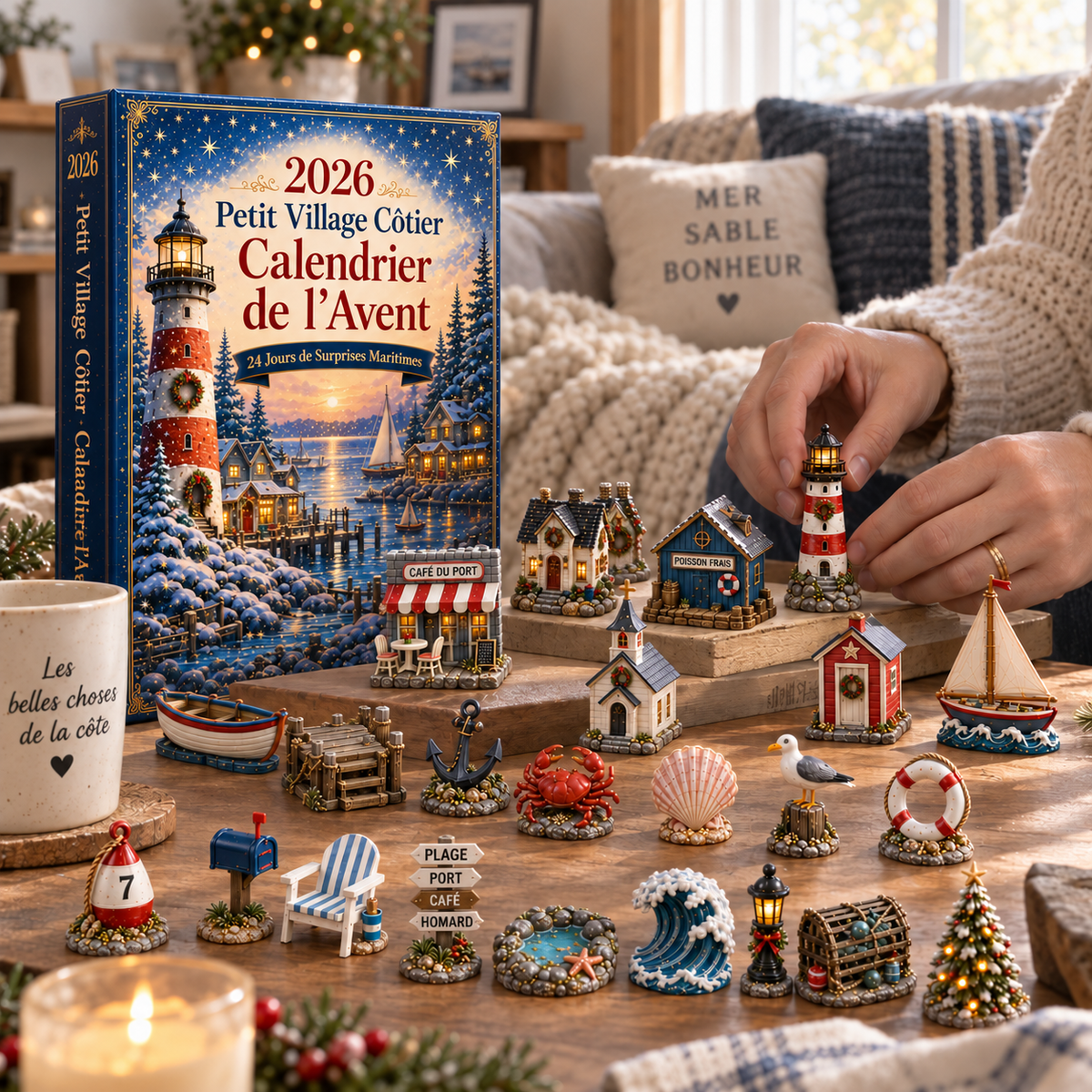 Calendrier de l’Avent Village Côtier 2026 – 24 Miniatures de Noël