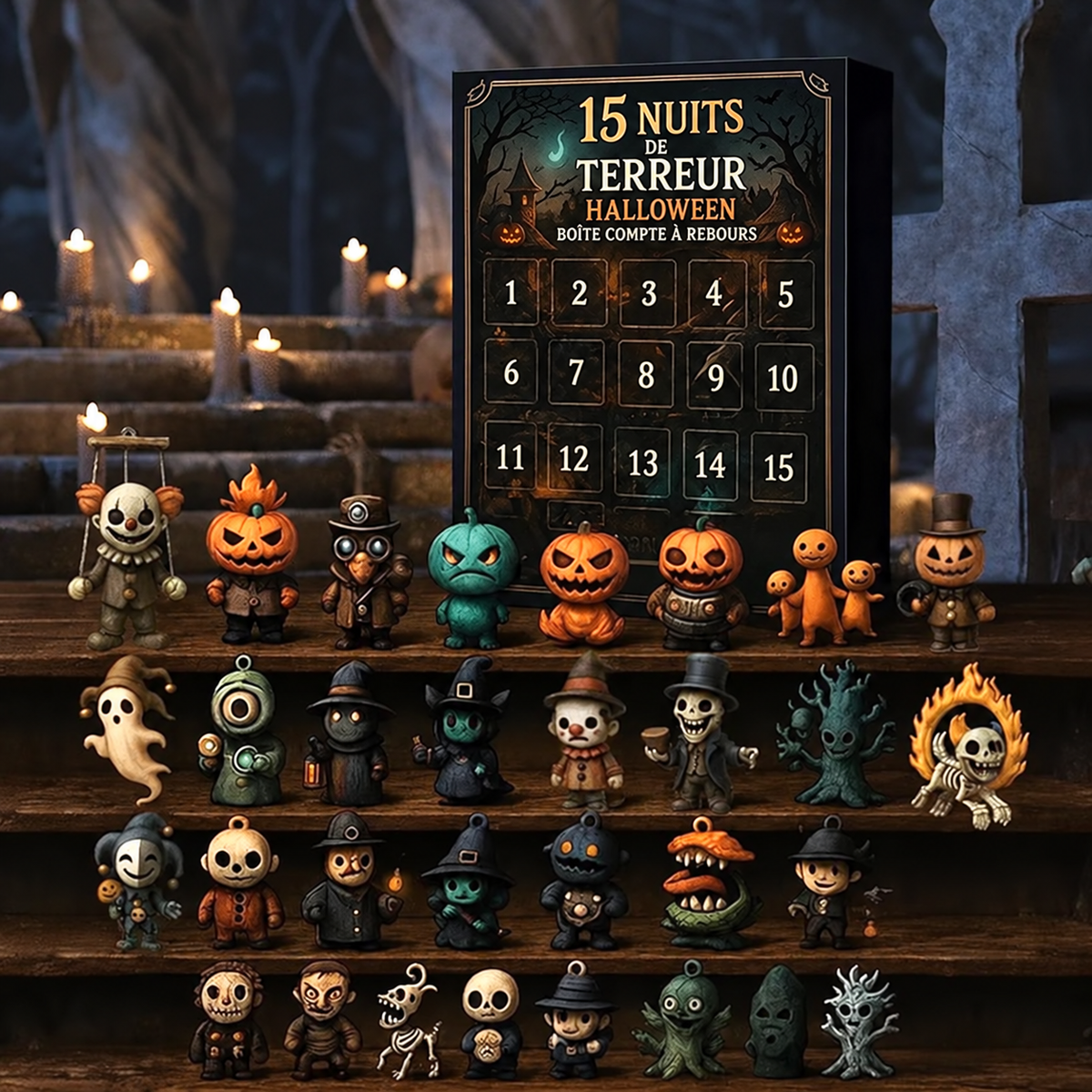 Calendrier Halloween 2026 – 31 Surprises en Sachets Mystère