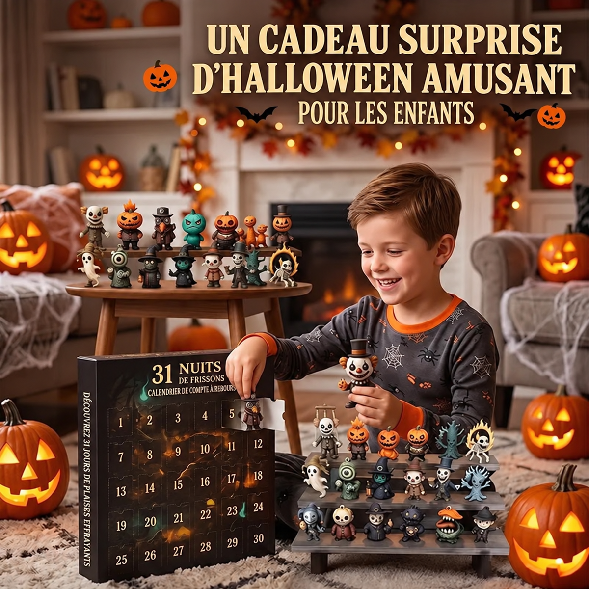 Calendrier Halloween 2026 – 31 Surprises en Sachets Mystère