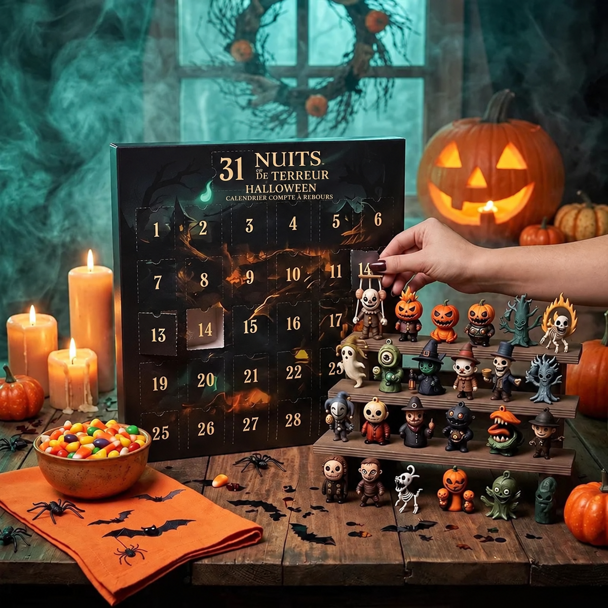 Calendrier Halloween 2026 – 31 Surprises en Sachets Mystère