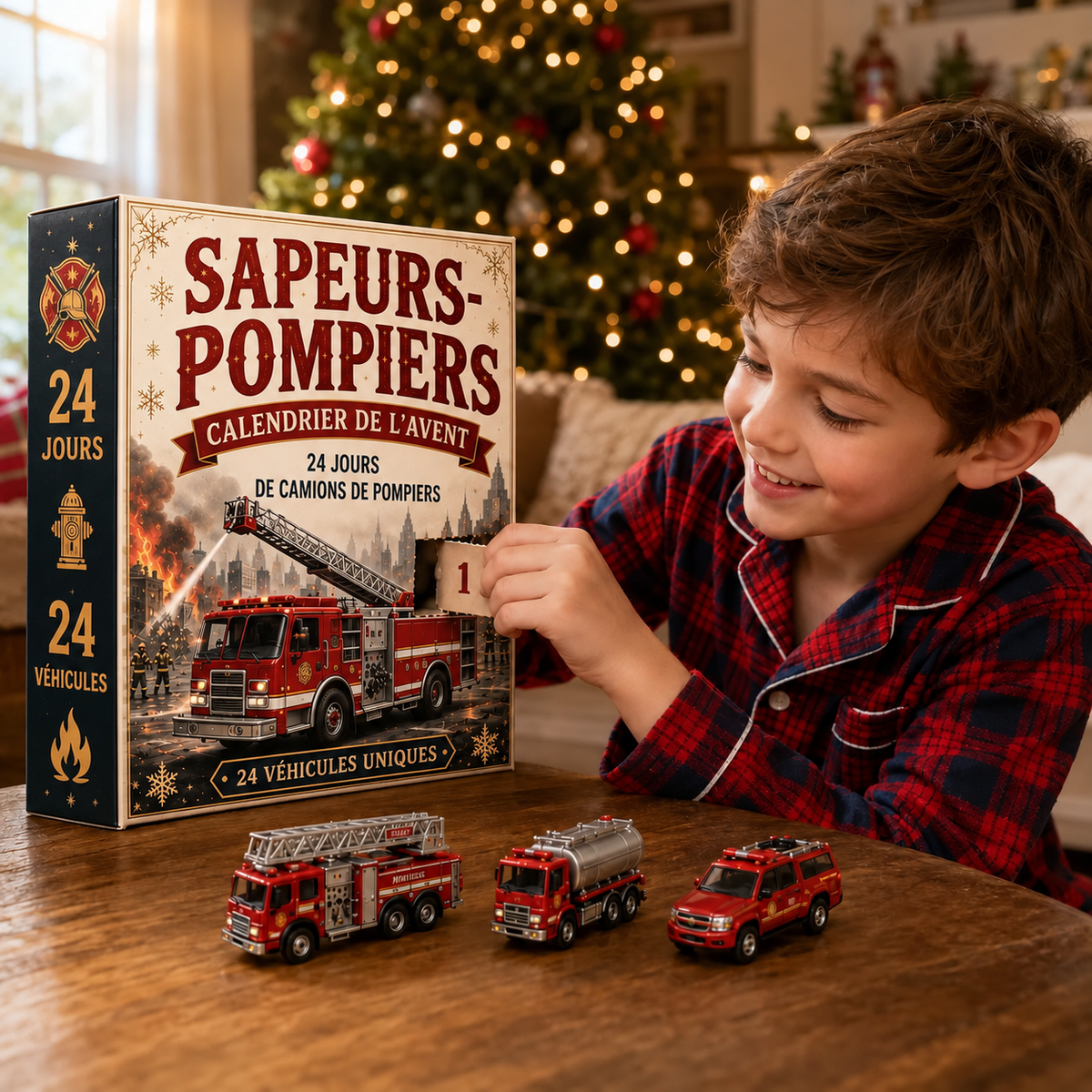 Calendrier de l’Avent 24 Jours – Véhicules de Pompiers 3D