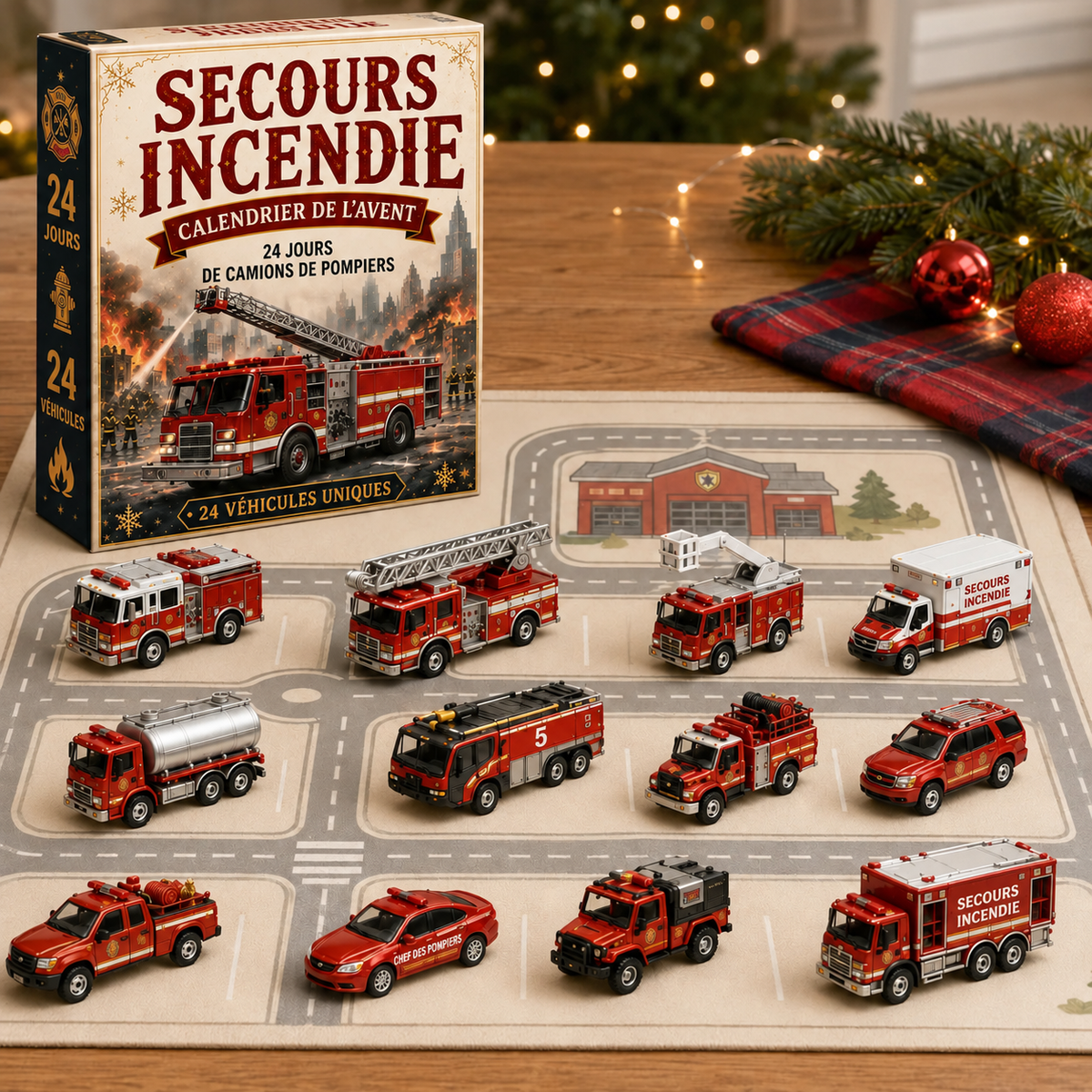 Calendrier de l’Avent 24 Jours – Véhicules de Pompiers 3D