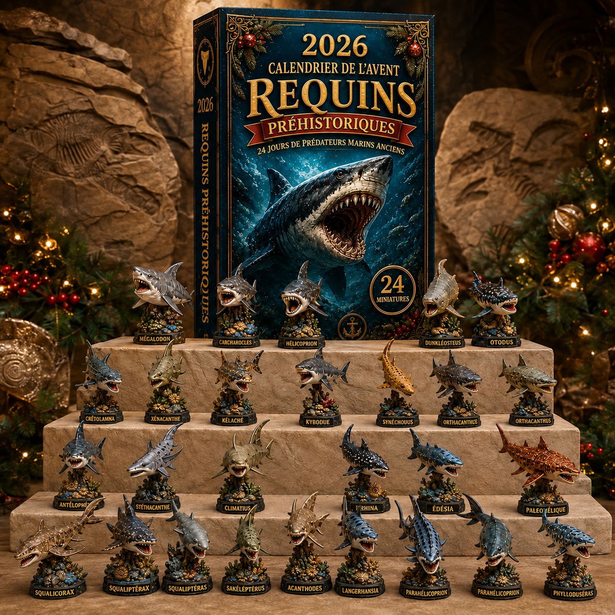 Calendrier de l’Avent Requins Préhistoriques 2026 – 24 Jours de Découvertes Océaniques