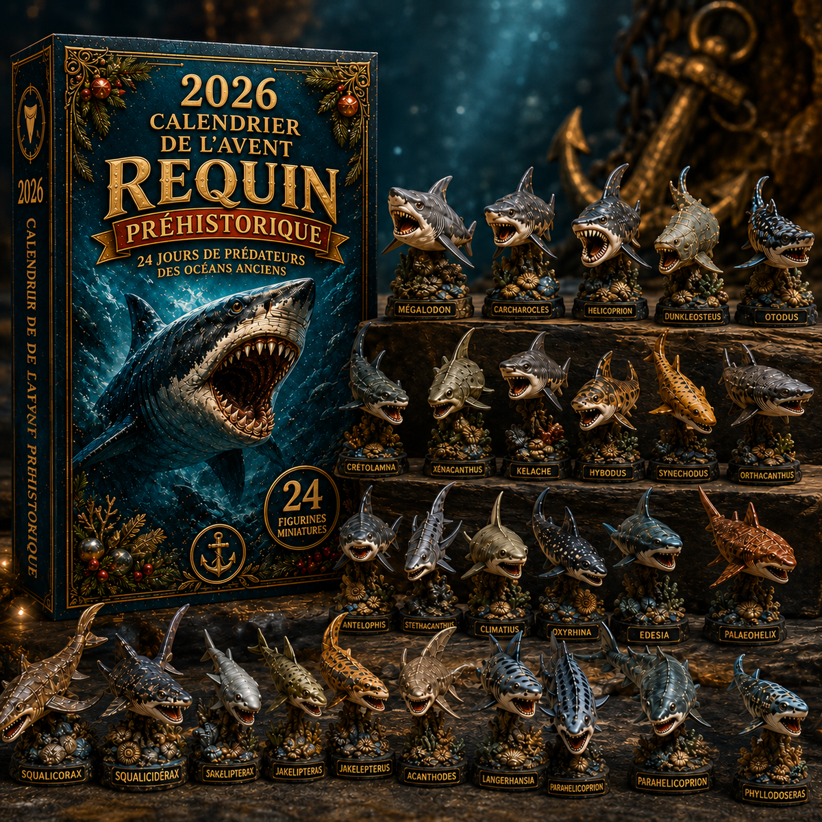 Calendrier de l’Avent Requins Préhistoriques 2026 – 24 Jours de Découvertes Océaniques
