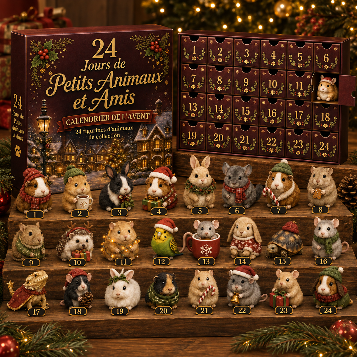 Calendrier de l’Avent 24 Jours pour Petits Animaux – Surprises Quotidiennes