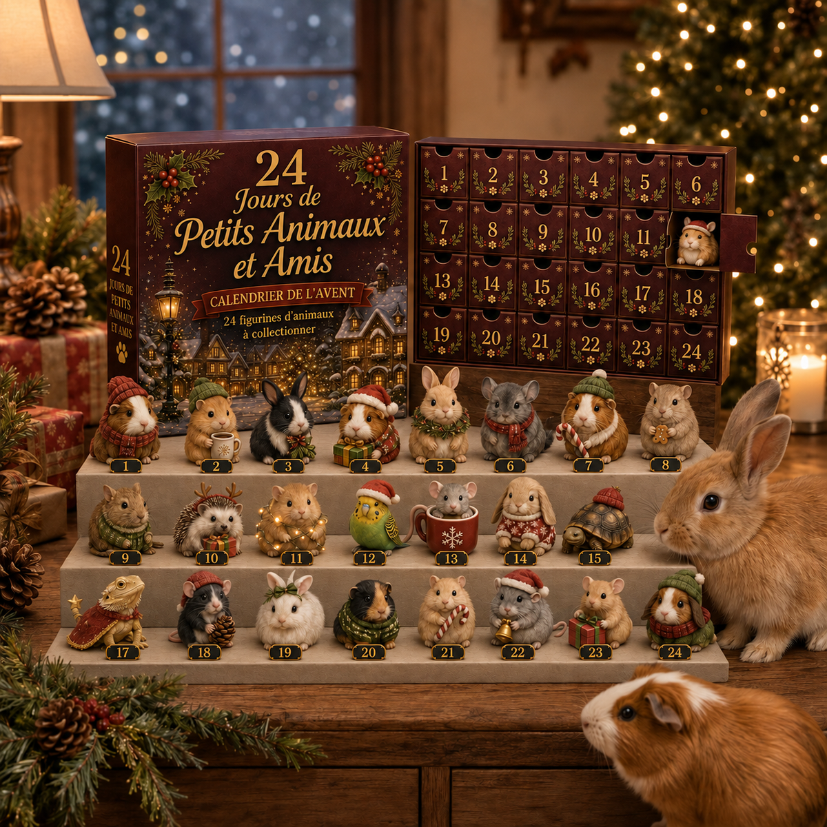 Calendrier de l’Avent 24 Jours pour Petits Animaux – Surprises Quotidiennes