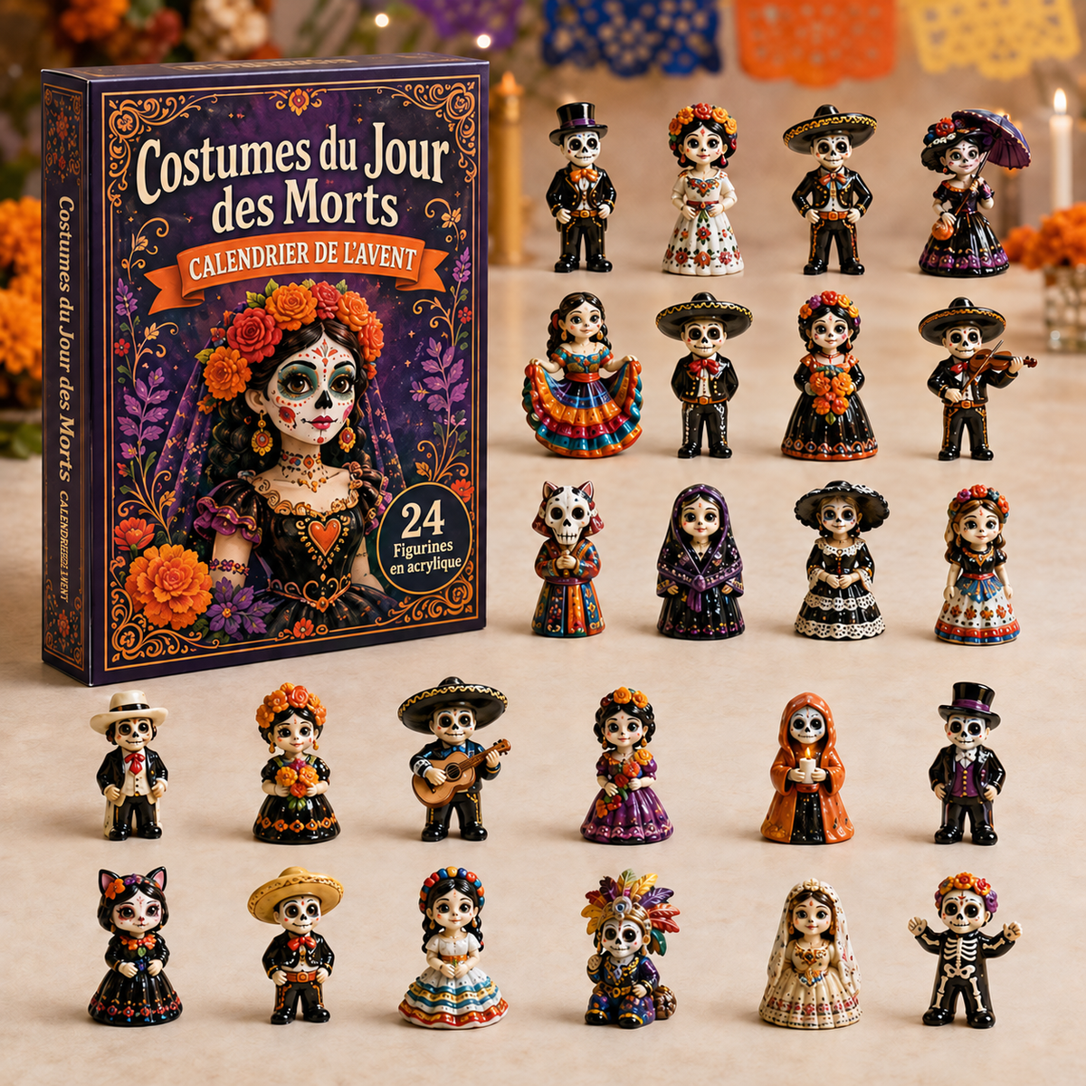 Calendrier de l'Avent des Morts 2026 – 24 pendentifs en acrylique