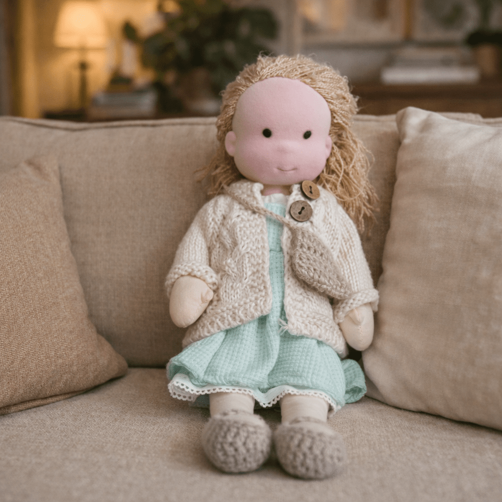 ELORA – Poupée Waldorf faite à la main en coton pour un jeu créatif