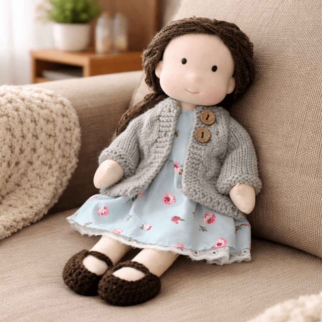 ELORA – Poupée Waldorf faite à la main en coton pour un jeu créatif
