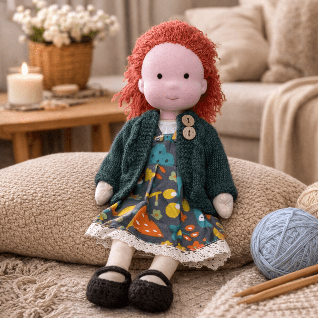 ELORA – Poupée Waldorf faite à la main en coton pour un jeu créatif
