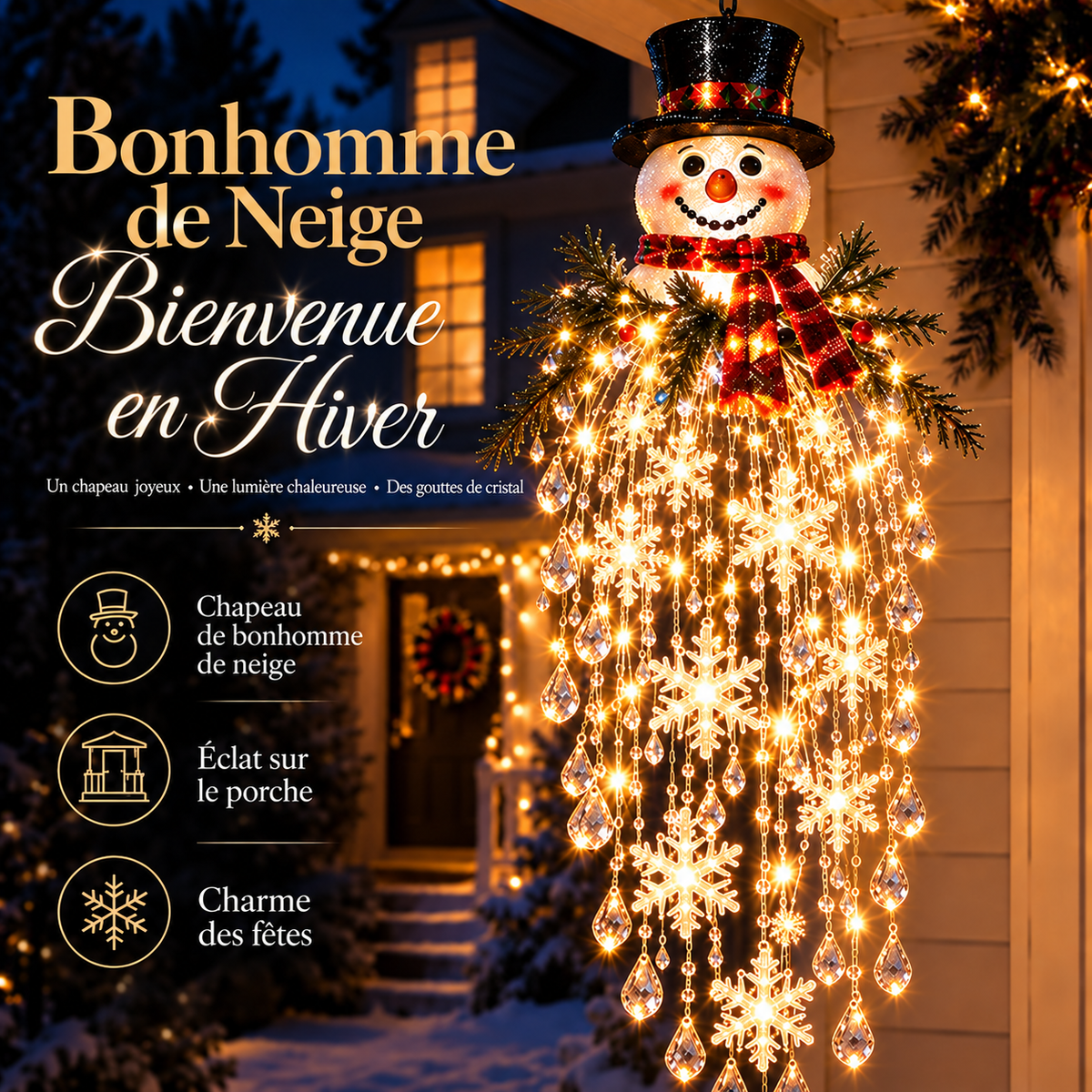 Décoration Lumineuse de Noël pour Rampe avec Cadeaux