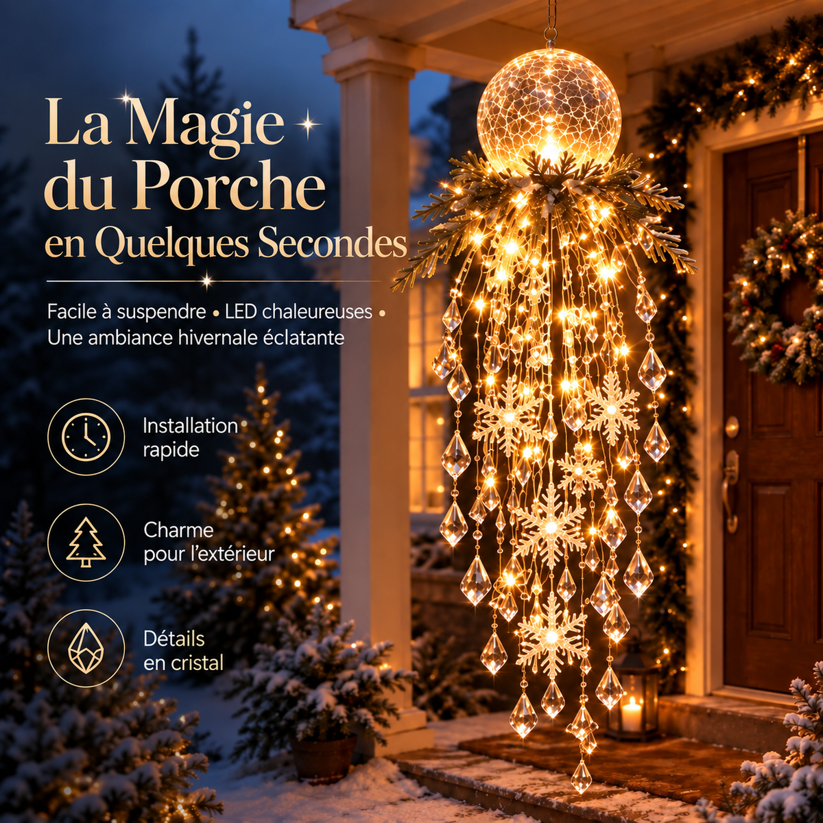 Décoration Lumineuse de Noël pour Rampe avec Cadeaux