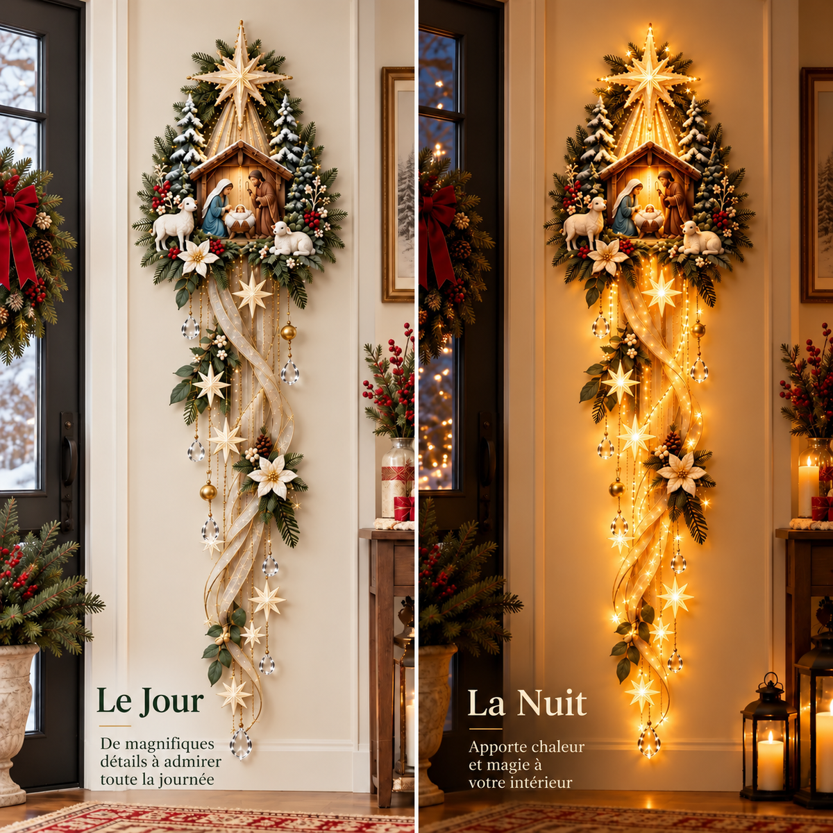 Applique Murale Étoile de la Nativité avec Éclairage LED