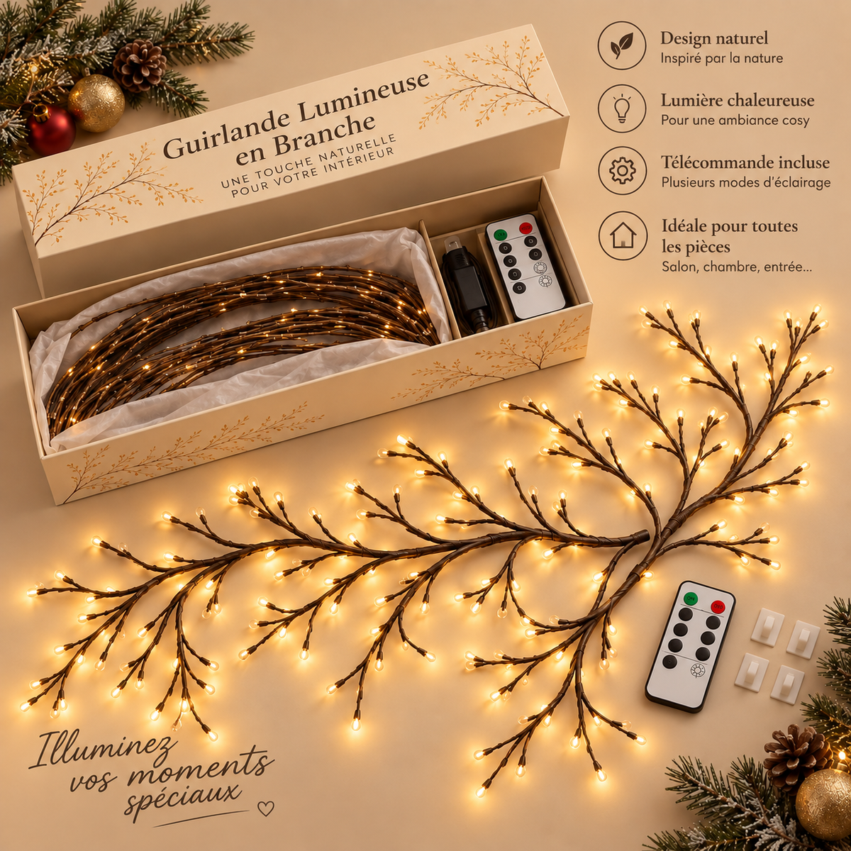 Lumière de Branche LED Flexible avec Télécommande