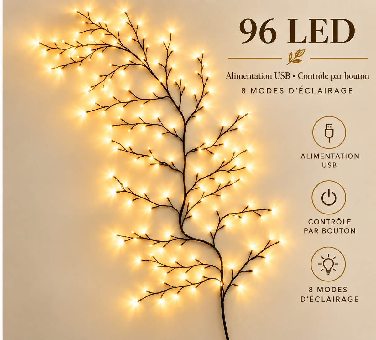 Lumière de Branche LED Flexible avec Télécommande