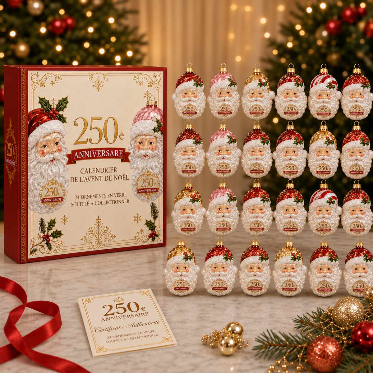 Décoration de Noël 250e Anniversaire – Ornement Commémoratif pour les Fêtes