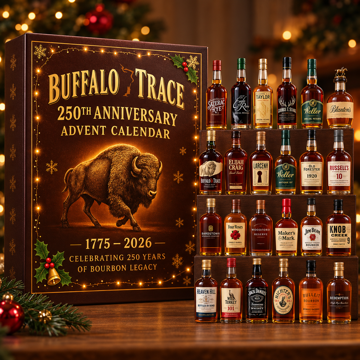 Calendrier de l'Avent Whisky Classique 2026 - 24 Mini Bouteilles Décoratives Élégantes