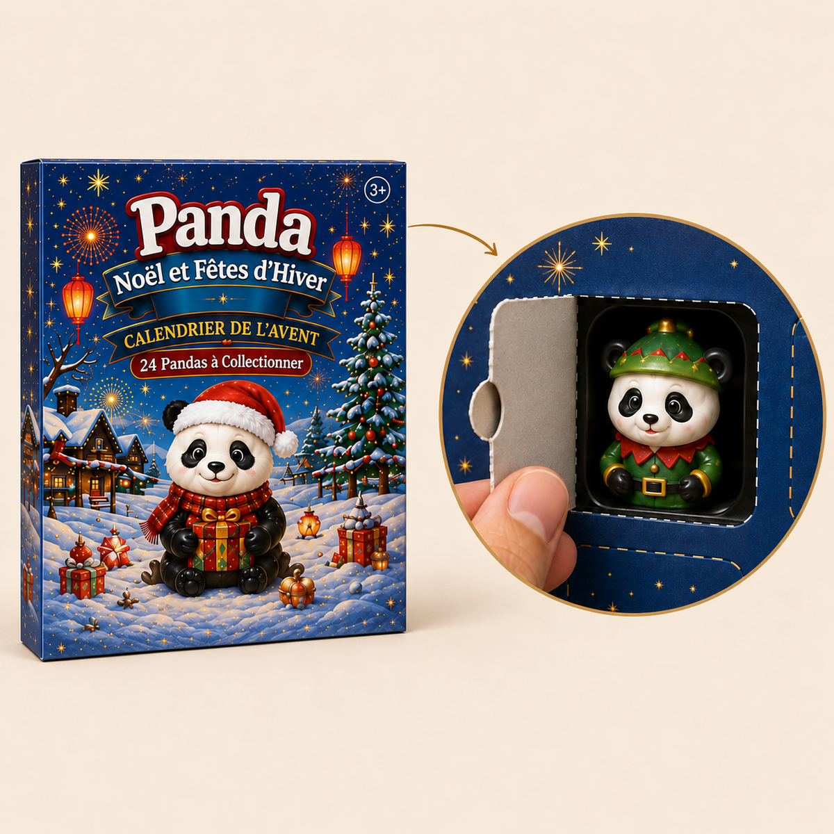 Calendrier de l’Avent Panda 2026 – 24 Figurines à Collectionner pour Noël