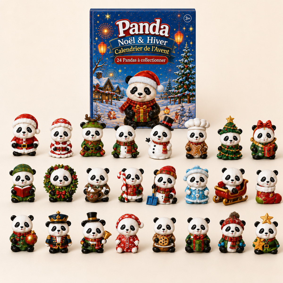 Calendrier de l’Avent Panda 2026 – 24 Figurines à Collectionner pour Noël