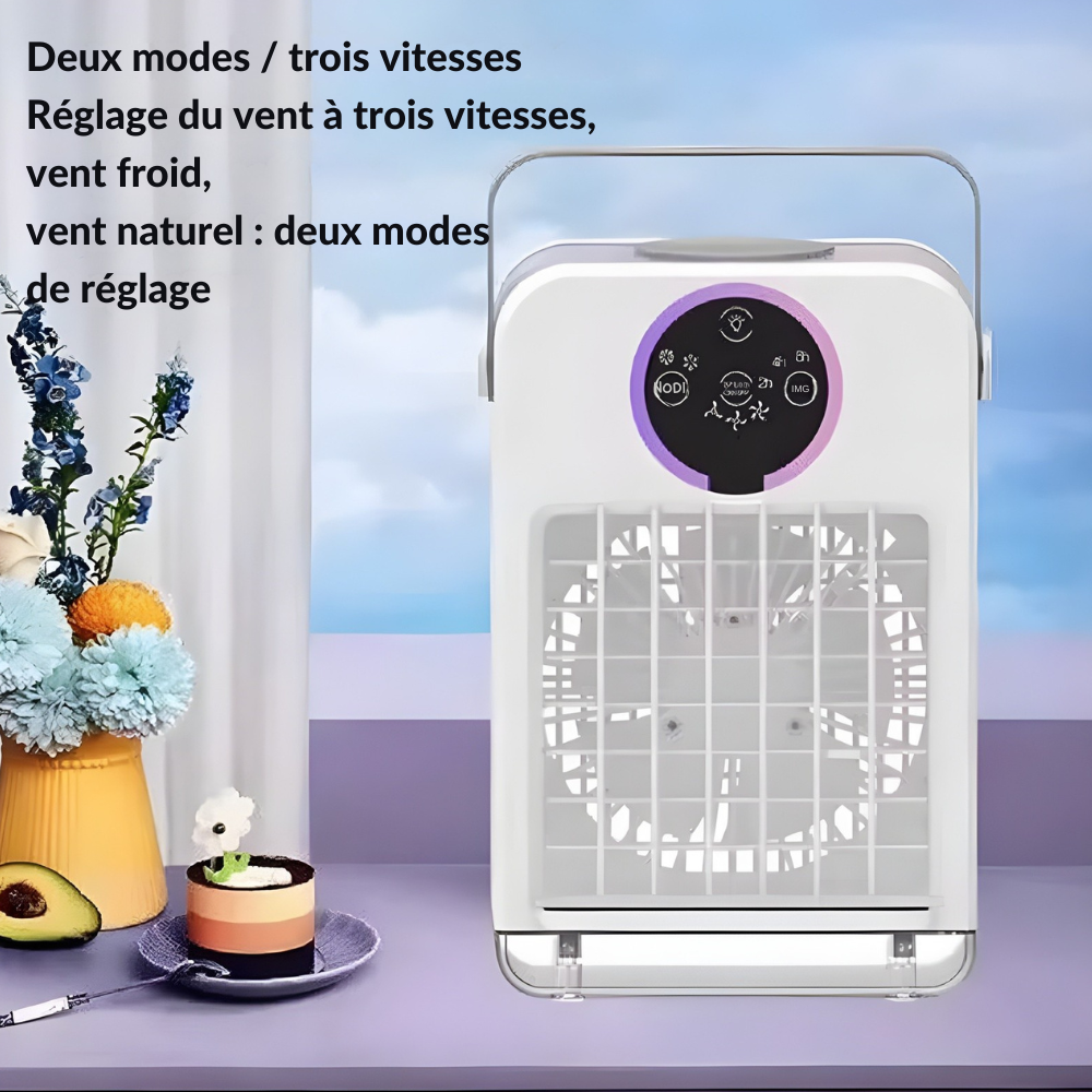 Ventilateur Compact | Ventilateur de Bureau USB avec Écran Tactile et Fonction Brumisation