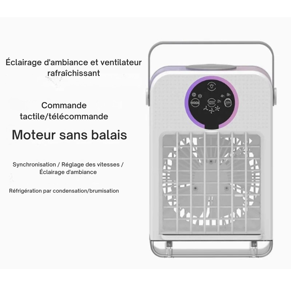 Ventilateur Compact | Ventilateur de Bureau USB avec Écran Tactile et Fonction Brumisation