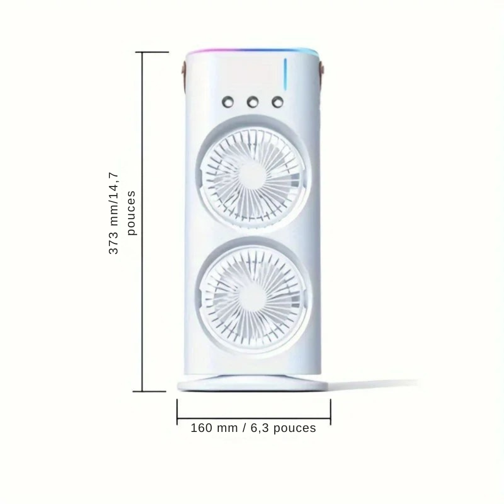 Climatiseur Portable | Double Tête, Rechargeable USB