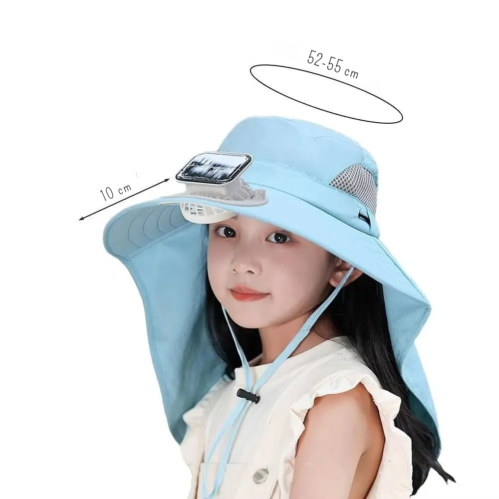 Chapeau avec Ventilateur Solaire | Chapeau Large Bord avec Ventilation Intégrée