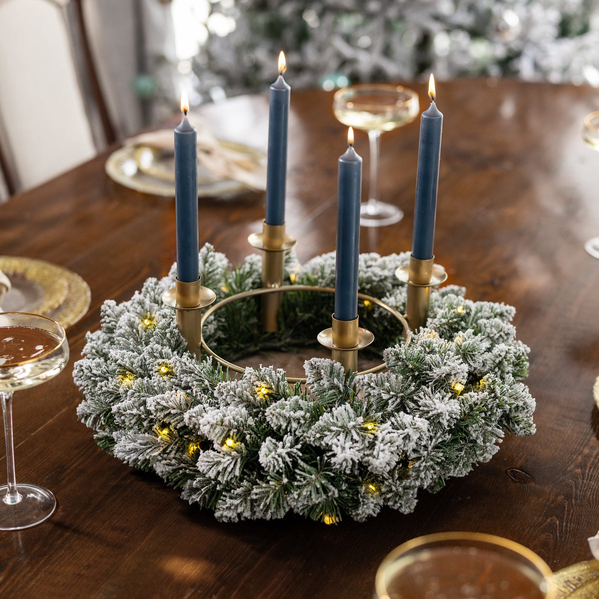 Couronne de Noël | Illuminée, Effet Enneigé 2