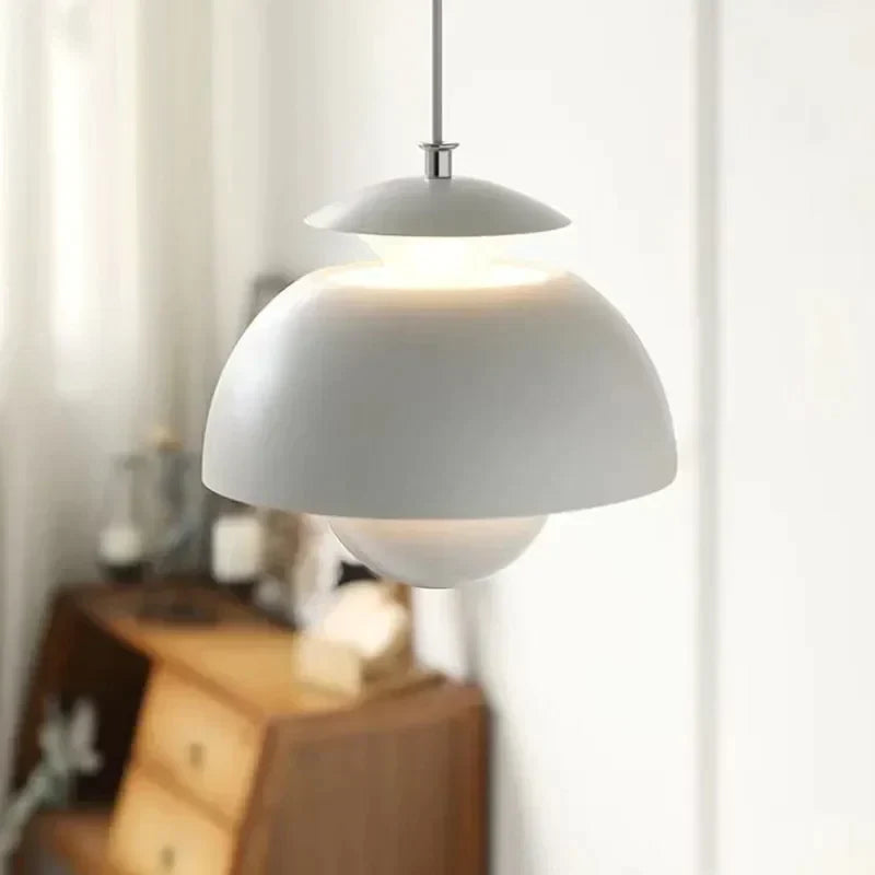 Celestia – Suspension Plafond LED Moderne Finition Blanc Salon