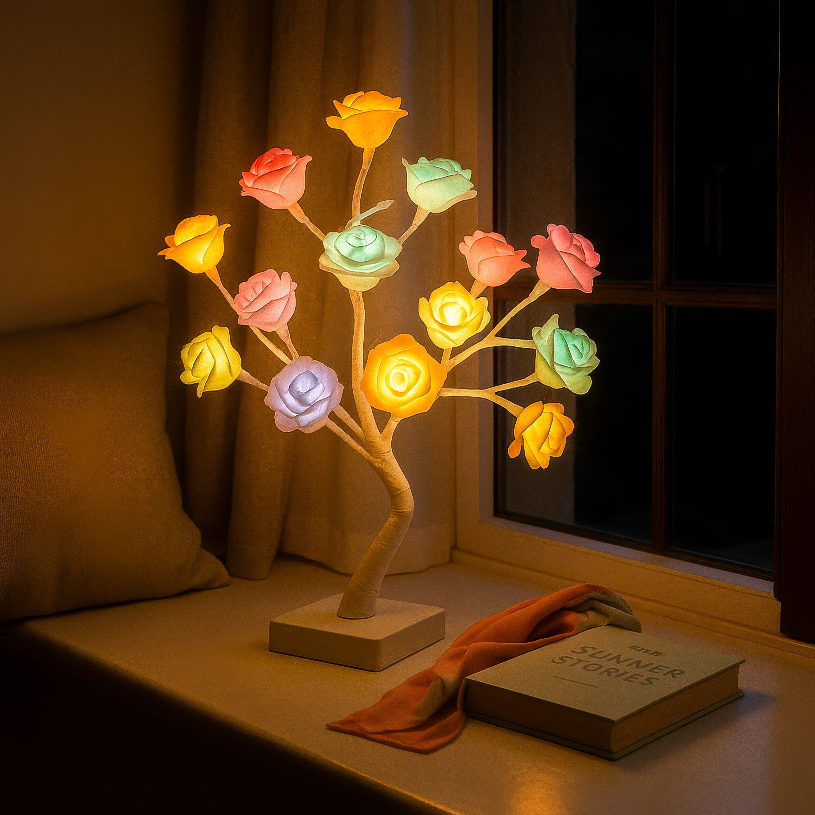 Lumière de fleurs Arbre Aura – Lampe décorative blanche chaude pour le salon