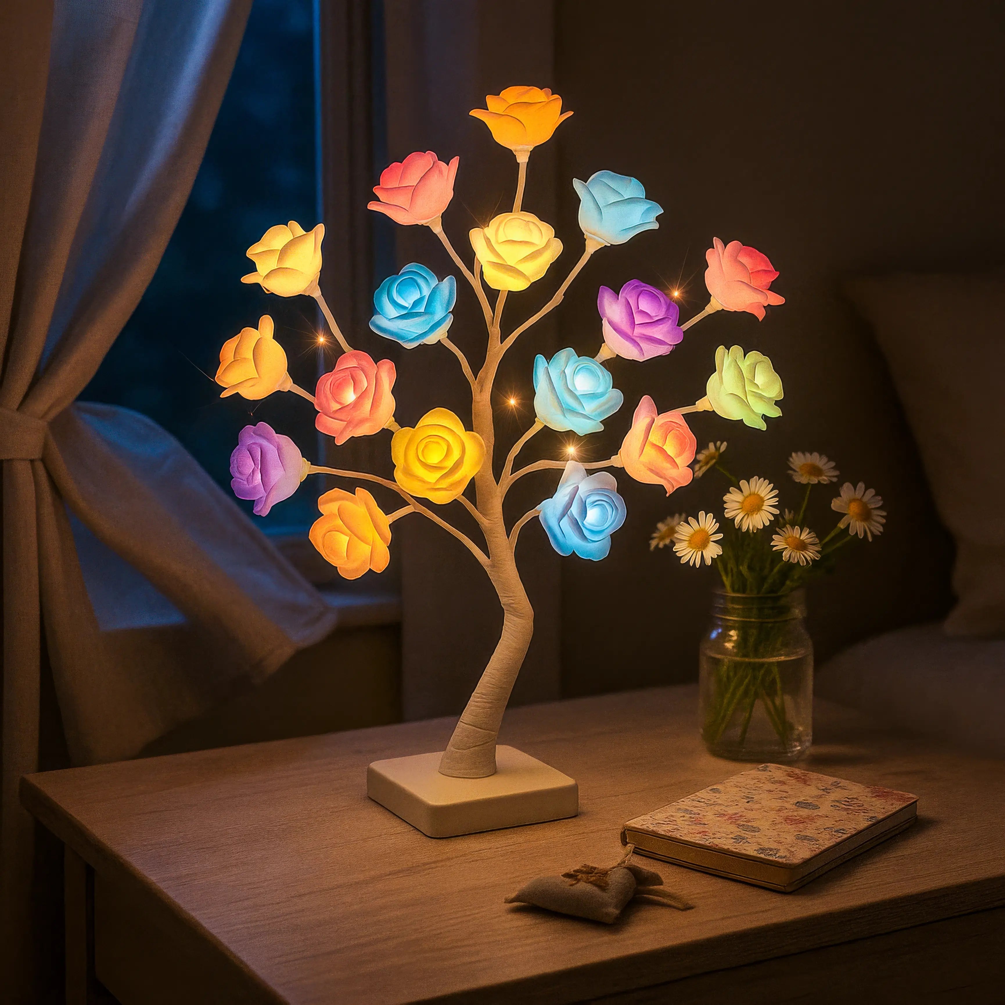 Lumière de fleurs Arbre Aura – Lampe décorative blanche chaude pour le salon