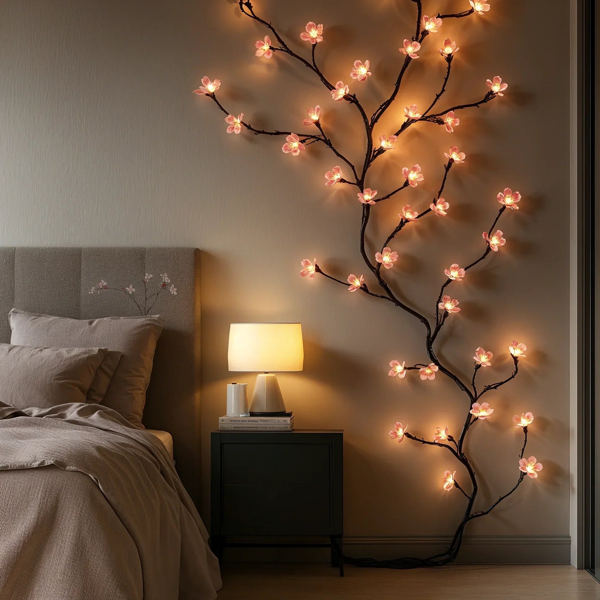 Guirlande LED Fleurs de Cerisier – Rose pour Intérieur