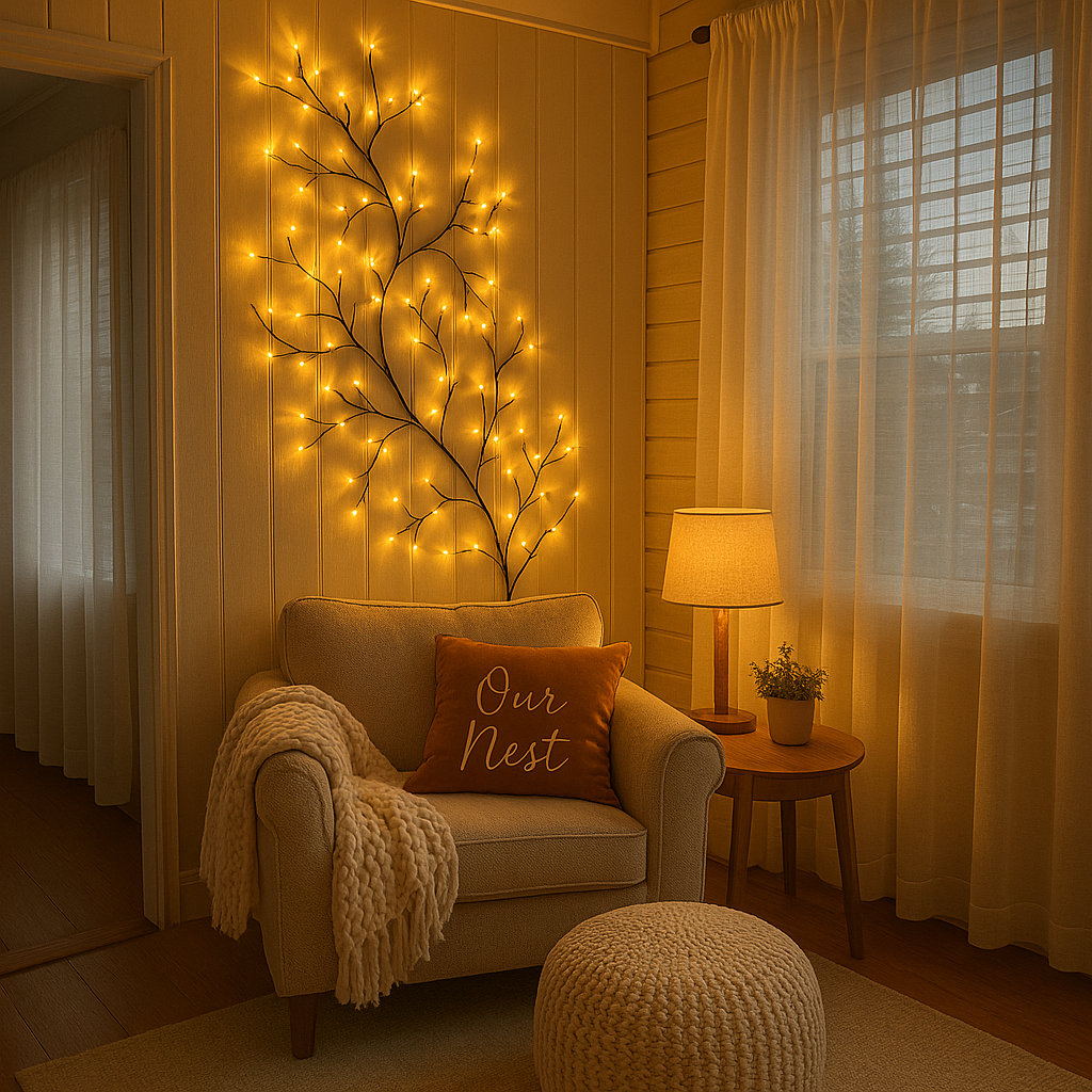 Lampe à branches LED en lumière chaude