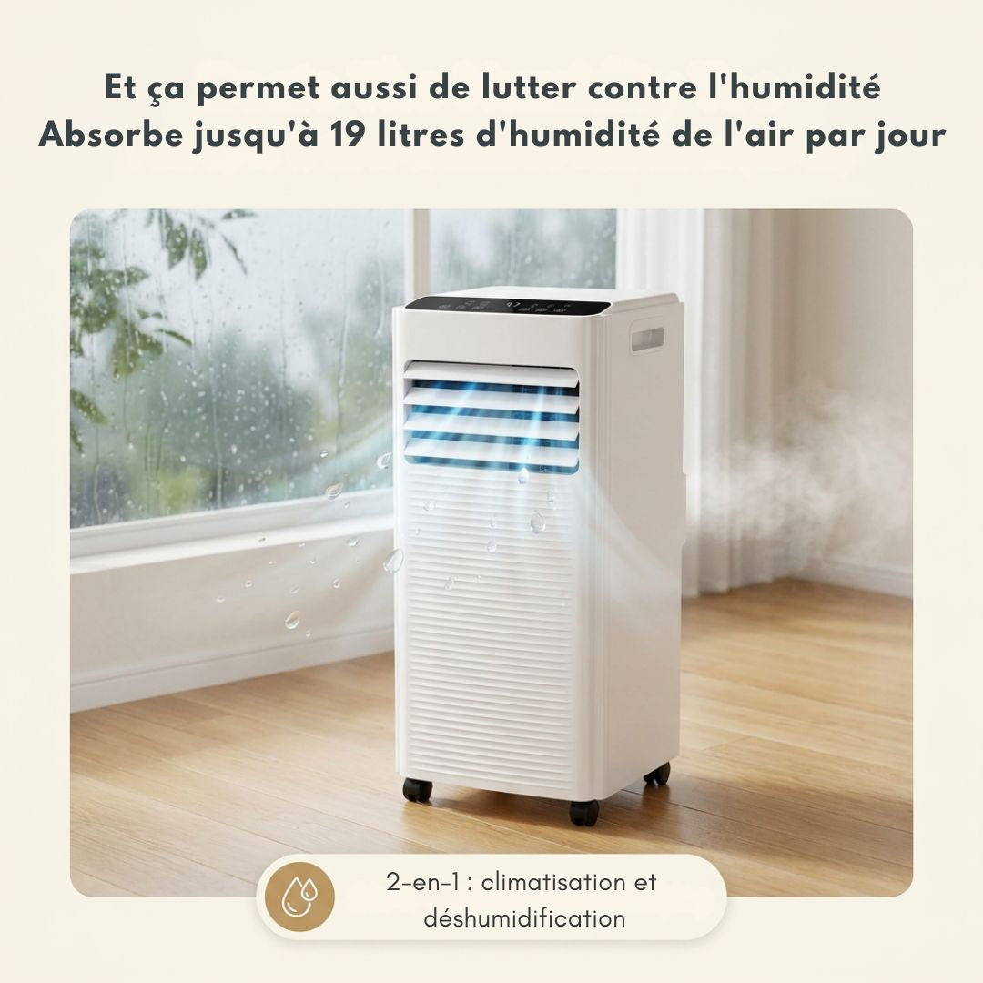 Climatiseur mobile 7000 BTU avec déshumidificateur