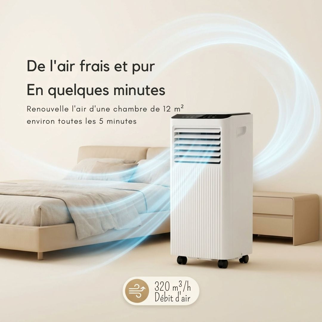 Climatiseur portable 7000 BTU, kit de fenêtre sans perçage