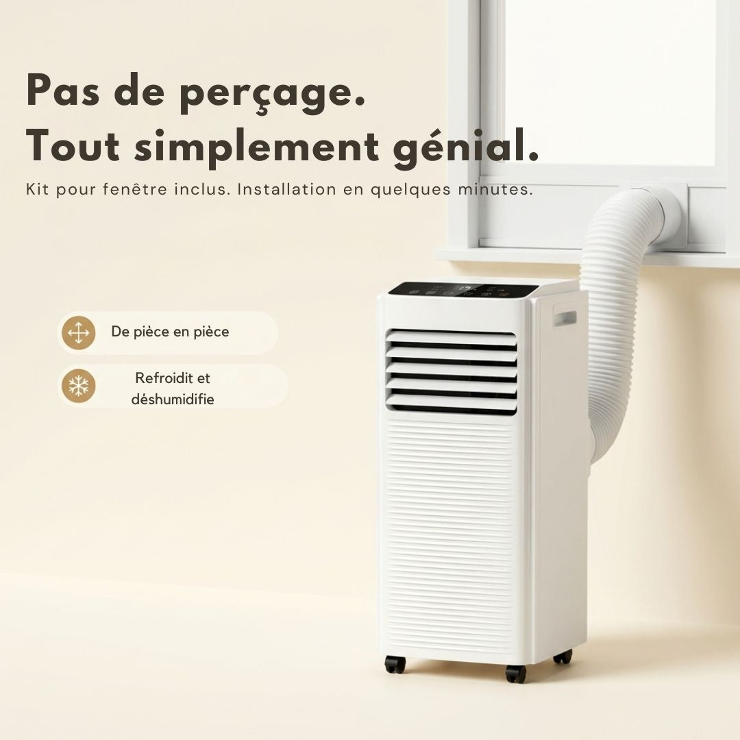 Climatiseur portable 7000 BTU, kit de fenêtre sans perçage