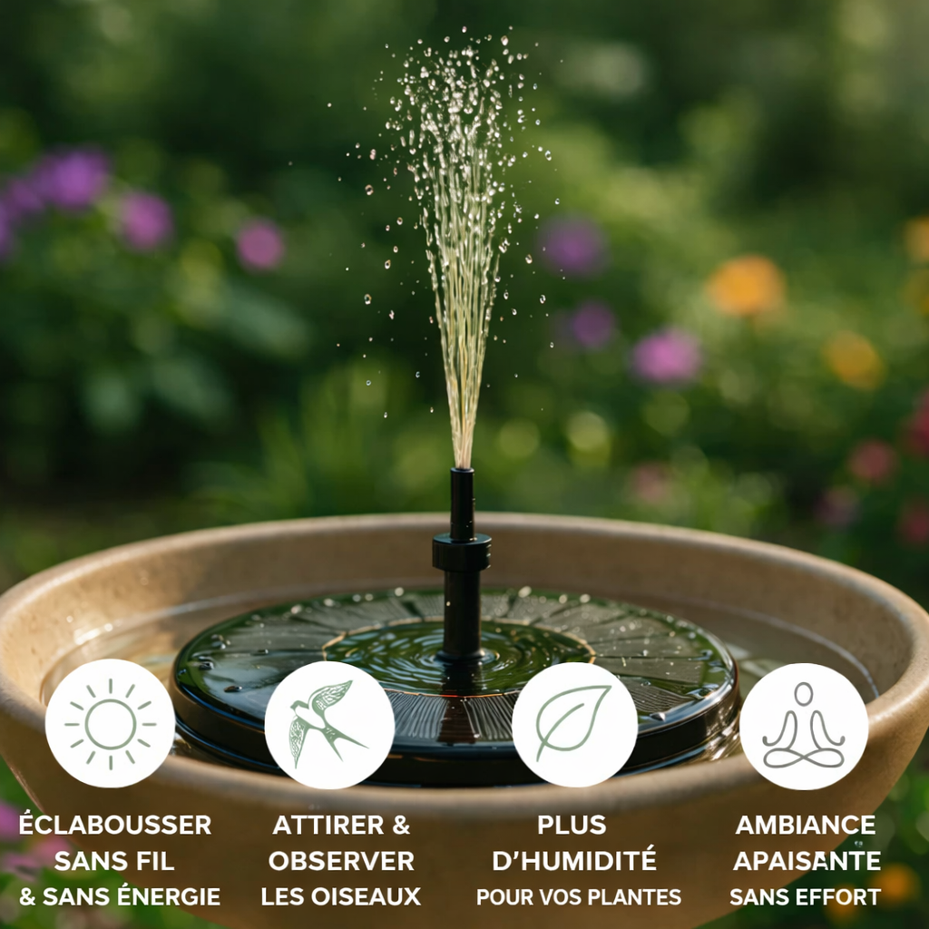 Fontaine solaire de jardin à énergie solaire