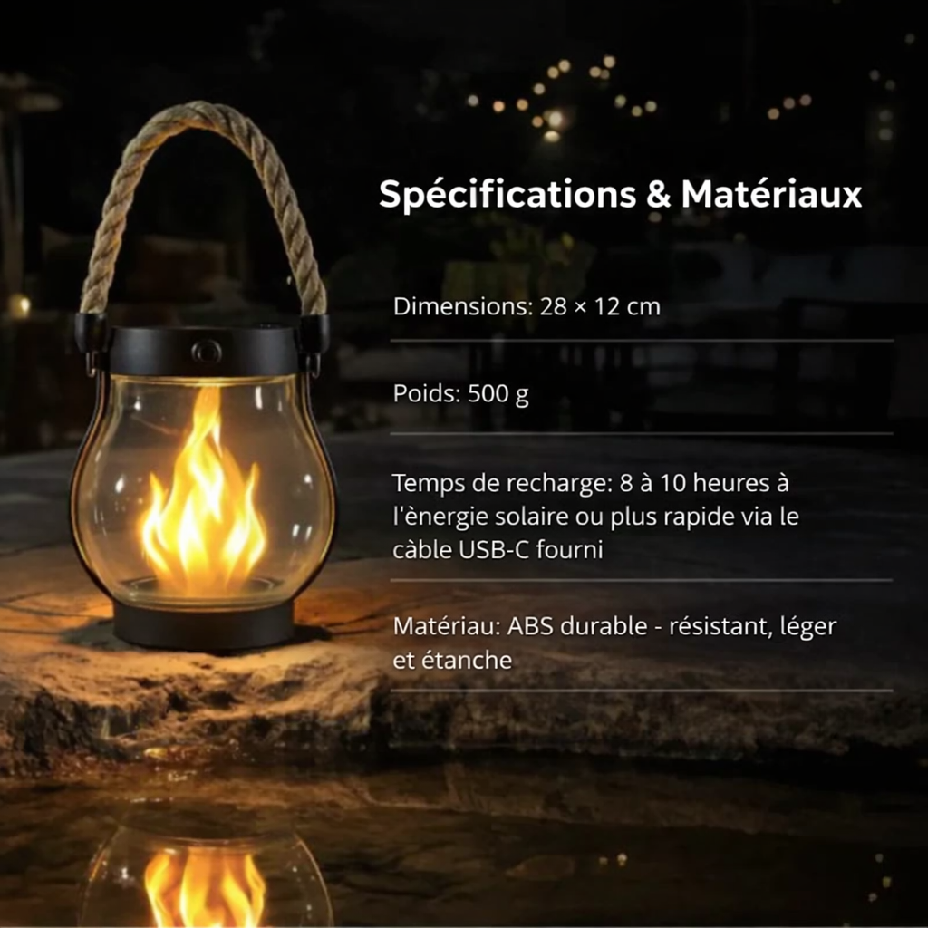 Nordlicht lanterne solaire LED moderne résistante aux intempéries noire jardin